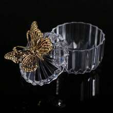 1/4‑Pack Elegant Butterfly‑Shaped Gilded Candy Gift Boxes With Transparent Lid , Multi‑Occasion Packaging And Display Box For Candies And Desserts , Perfect Party Favor Container For Weddings Birthdays Gender Reveal Parties Holidays And Gatherings - Gold - View 6