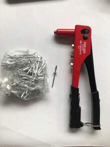 1pc 9.5 Inch Hand Rivet Gun, Manual Pop Riveter Tool With 4 Interchangeable Nozzles, Labor‑Saving Hand Operated Riveting Gun For Metal Repair, Furniture Assembly, Household DIY And Industrial Hardware Projects - Riveter - View 15
