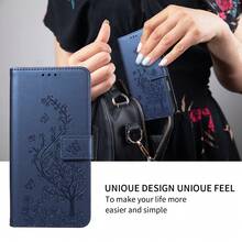 1件壓紋錢包手機殼，適用於 Apple 17 Pro Max、A57、Note 15 PRO，人造皮革保護殼（全球版，非本地機型） - 寶藍色 - 查看 5