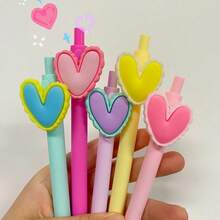 5/10pcs Heart-Shaped Pens 1.0mm Suitable For Wedding Party, Office Stationery, Colleague Teacher Birthday Gift, Back To School Essential, Holiday Gift - Multi-color - View 3