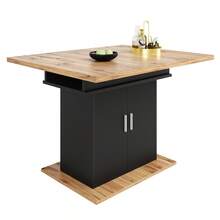 Telescopic Dining Table (140*70cm), Extendable Dining Table With Storage Shelf, Space-Saving Kitchen Table, Dining Table With Three Shelves, Extendable Dining Table Kitchen And Living Room, Natura - 1 - View 8