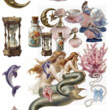 8pcs Mermaid Legend Stickers For Decorating Planner, Diary, Scrapbook, Notebook, Luggage, Envelope, Greeting Card, Tablet, Water Bottle - Mermaid Legend - View 2