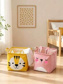 Cute Cartoon Animal Foldable Storage Basket, Waterproof Fabric Children's Toy Storage Bin With Handles, Suitable For Nursery And Bedroom - Multicolor - View 9