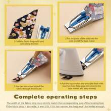 5 Sizes Bias Tape Maker For Sewing Quilting, Upgraded Quilt Binding Tool,Bias Tape Maker Kit, Including Patchwork Fabric, Overlock Stitches, Quilting Sewing Accessories, Suitable For DIY Craft Binding Tools - Multicolor - View 5