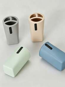 4/6‑Piece Bathroom Accessory Set, Countertop Storage Kit, Includes Soap Dispenser, Toothbrush Holder, Drinking Cup, Soap Dish, Matte Smooth Plastic Bathroom Organizer For Home Bathroom Vanity Countertop Decor - Multi-color Bathroom Set - View 8