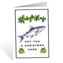 1pc Funny Pun Fish Theme Christmas Card With Envelope, Humorous Holiday Greeting Card, Suitable For Fish Lovers, Christmas Greeting Card, Christmas Gift For Friends And Family - A - View 3
