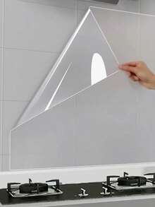 196.85 Inch Electrostatic Non-Adhesive Wall Protection Film - Scratch Resistant, Removable, Plastic And Other Materials, For Bedroom, Living Room, Home And Dorm Decor 3D Panels, Transparent Kitchen Oil-Proof Sticker, Non-Adhesive Electrostatic Film, Wall Protection Film, Stove Countertop Waterproof, Anti-Stick - 55 cm - View 3