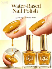 LZEZ Water‑Based Bright Top Coat 2‑Pack Total 20ml, Gloss Shine Nail Finish, Long‑Lasting Nail Surface Protection - Ginger - View 7