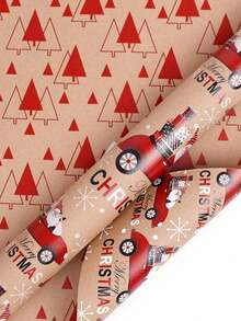 Christmas Gift Wrapping Paper, New Large Roll, Double-Sided Gift Wrapping Paper, Kraft Paper, Suitable For Christmas Gift Wrapping, Christmas Decorations And Christmas Return Gift Wrapping. - One Size Fits All - View 10