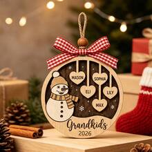 Custom Snowman Name Christmas Ornament, Personalized Family Tree Hanging Decor, Festive Rustic Holiday Style, Customized Heart Name Ornament, Customizable Christmas Keepsake, Family Gift, Christmas Tree Decor 2026, Merry Christmas, Christmas Gift - Style a - View 5