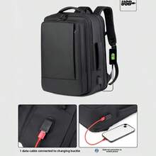 16" Laptop Backpack Waterproof USB Rucksack Large Briefcase Travel Luggage Bag - 43x31x24cm - View 4