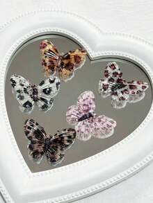 Autumn And Winter Hanging Hole Leopard Print Butterfly Accessories, Diy Flat Bottom Phone Case Pendant Decoration Accessories Wholesale - Multicolor - View 3
