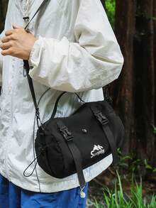 Functional Shoulder Bag, Universal Small Bag, Lightweight Outdoor Travel, Waterproof Small Shoulder Bag, Mobile Phone Bag, Bucket Bag - Black - View 1