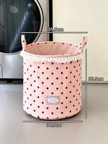 6pcs/1pc Keranjang Cucian Lipat Motif Polkadot, Tempat Penyimpanan Kain Lembut, Pola Polkadot, Aneka Warna, Sepanjang Musim, Gaya Rumah Minimalis, Cocok Untuk Dewasa, Kamar Mandi, Kamar Tidur, Ruang Cuci, Penyimpanan Rumah - MultiWarna - View 8