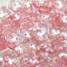 120pcs Multicolor Pearl Luster Five‑Petal Flower Acrylic Center Hole Loose Beads For DIY Bracelets, Phone Charms, Keychains Handmade Craft Supplies - Multicolor - View 14