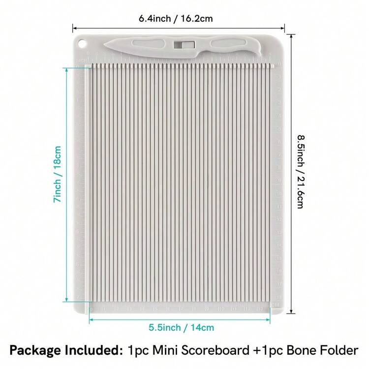 6.4"X 8.5" Mini Scoreboard, Multi-Function Creasing Board With Bone Folder And Guide Bar, Suitable For Card Making, Paper Craft Projects, Multi-Function Creasing Board And Creasing Folding Tool - Sets - View 12