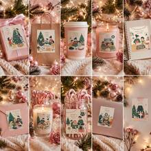 10Pcs Christmas Family Self-Adhesive Stickers, Cozy Holiday Illustration Decals For Journal, Notebook, Scrapbook, Gift Wrapping & Festive Home Decoration - 10Pcs - View 1