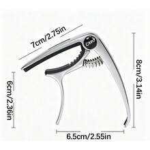 Guitar Capo, Ergonomic Design For Comfortable Grip, Spring Structure For Smooth Operation, Secure Clamping Without Damaging Strings, Includes String Winder Function - Silver - View 6