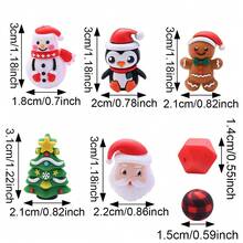 25PCS Christmas 3D Silicone Focal Beads Cute Elk Gingerbread Tree Holiday Charms For DIY Bracelet Necklace Pen Jewelry Making Keychain Craft Supplies - Multicolor - View 5