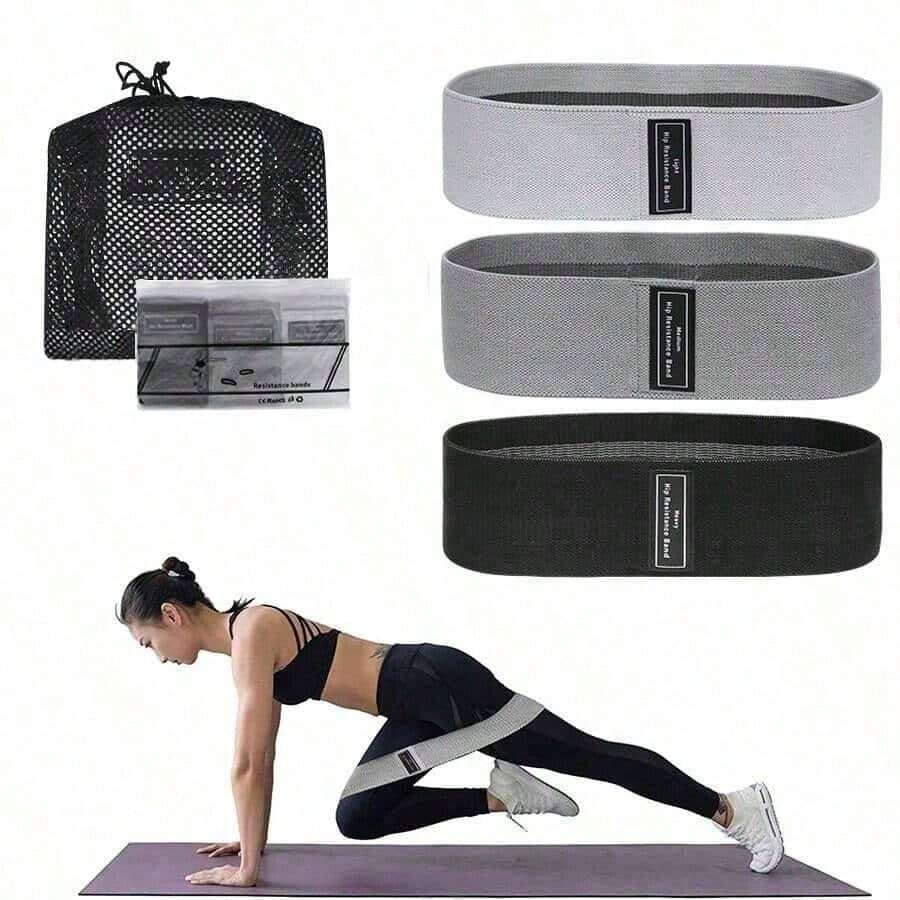 3pcs Resistance Band Set, Elastic Hip Band, Wide Hip Training Band, Suitable For Squats, Hip Activation, Fitness Workout, Suitable For Gym And Outdoor Sports - Multicolor - View 1