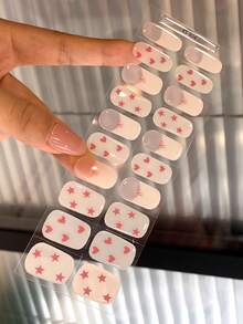 漸層色美甲貼紙 DIY 自黏式美甲藝術貼條 美甲裝飾，適用於居家、職場、戶外旅行、送禮、美甲沙龍 - 淺粉色 - 查看 5