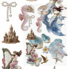 8pcs Mermaid Legend Stickers For Decorating Planner, Diary, Scrapbook, Notebook, Luggage, Envelope, Greeting Card, Tablet, Water Bottle - Mermaid Legend - View 8