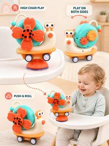 5-In-1 High Chair Toy, Suction Cup Rotating Toy, 1-3 Years Old Toddler Montessori Toy | Snail High Chair Suction Cup Rotating Toy, Suitable For Baby Travel, Car, Flight Essential, Stroller Tray Toy Gift - Multicolor - View 7