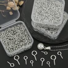 150/300pcs White K Multi-Size Screw Eye Pins, Mini Screw Eye Pins, Suitable For Christmas Tree And Home Decor, Cork Bottle Caps, Pendant Beads And Jewelry Making - Sheep Eye Nail - View 7