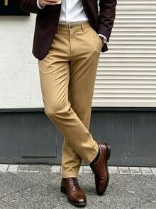 Men's Light Business Casual Dress Pants, Suitable For Daily Office, Banquet, Commute, Spring And Autumn - Khaki - View 2