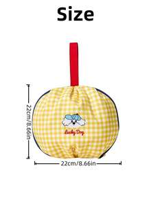 1Pc Beige Cute Cartoon Dog Plaid Drawstring Lightweight Portable Multipurpose Storage Organizer Bag Unisex For Cosmetics Toiletries Underwear Daily Travel Outdoor Activities - Multicolor - View 2