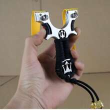 1pc Alloy Slingshot With Level Sight, Flat Band Slingshot, Window Breaker, Outdoor Target Practice Equipment For Adults - A - View 3