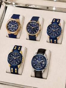 Guess Men's Bracelet Watch Round Multi-Dial Chronograph Style Textured Bezel Rugged Dial Quartz-Style Business Casual Office Daily Wear Special Edition - one-size - View 9
