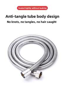 Stainless Steel Shower Hose - Durable, Explosion-Proof, Suitable For Bathroom Rain Shower Head, Reinforced Pipe, Silver, Universal G 1/2" Interface, Easy DIY Installation, Bathroom Accessory - Encryption Tube - View 9