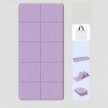 1pc Foldable Yoga Mat With Alignment Lines, Thick Anti-Slip Material, Suitable For Home Fitness Yoga, Pilates And Meditation - Multicolor - View 10