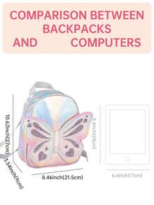 1pc Girls Backpack Cute Butterfly Glitter Fashion Accessory Shoulder Bag Children's Small Backpack Suitable For Girls Gift - Butterfly Backpack - View 9