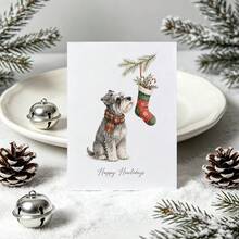 10pcs Cute Christmas Puppy Sticker Set, Self-Adhesive Holiday Dog Illustration Labels With Winter Festive Elements, For Gift Wrapping, Journals, Laptops, Crafts & Seasonal Decor - 10Pcs - View 8