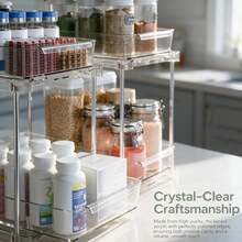 1/2pc Acrylic Pull-Out Kitchen Storage Rack, Smooth Surface, Multi-Functional Spice Organizer, Suitable For Home And Restaurant Sink Cabinets And Drawers. - Multicolor - View 5