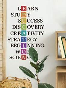 Inspirational English Slogan Butterfly Wall Sticker, Self-Adhesive Removable Waterproof PVC Material, Bedroom, Study, Office Atmosphere Decor Wall Decal - Wall Stickers - View 8