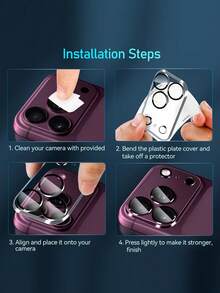 4pcs Full Coverage Camera Lens Protector Film, Suitable For 18 PRO MAX/18PRO/17 PRO MAX/17PRO/17/16 Pro Max/17 Air/15/14/13/12/11, Accessory Rear Lens Glass, Shockproof - Clear - View 8