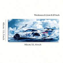 1 Large Esports Gaming Mouse Pad – Featuring A Blue-And-White Wave, Racing, And Dragon-In-The-Clouds Design; Large Desk Mat With Non-Slip, Washable Rubber Base; Stain-Resistant Gaming Mouse Pad And Desk Accessory. - Mouse Pad - View 6