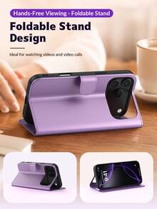 1 buah Casing Ponsel Apple Multifungsi dengan Stand Ponsel Pintar, Casing Ponsel Apple 17 Pro Max dengan Penutup Timbul 3D, Casing Pelindung Anti Guncangan dan Anti Jatuh untuk Apple 17, Tempat Kartu untuk Apple 16, Casing Ponsel Apple 13 dengan Motif Bunga Mekar 3D, Casing Ponsel Berkualitas, Cocok untuk Penggunaan Sehari-hari, Casing Ponsel Pintar dengan Perlindungan Menyeluruh, Cocok untuk Penggunaan Sehari-hari, Aksesori Ponsel Praktis untuk Honor - Purple - View 3