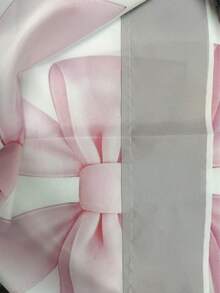 2pcs Sweet & Cute Style Curtains, Pink Bow & Heart Pattern, Flat Print, Easy To Use, Baby Shower Decoration, Kids Room, Home, Holiday Decor, Baby Gift - Multicolor - View 4