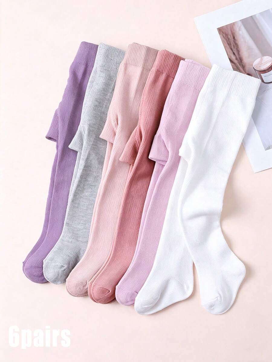 6 Pasang Legging Warna Polos untuk Anak Perempuan, Celana Ketat Serbaguna Cocok untuk Anak Usia 0-12 Tahun untuk Pemakaian Sehari-hari