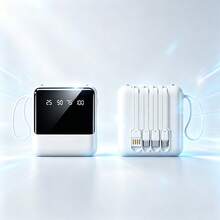 AMAZING VISION Practical And Functional Gift: 10000mAh Portable Charger With Built-In Cables, Fast Charging, Compact Design, Compatible With All Smartphones - White - View 13