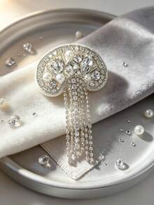 1pc Elegant Luxury Handmade Rhinestone Turtle Brooch, Dolphin Brooch, Jellyfish Brooch, Can Be Matched With Suit, Coat, Denim Jacket, Sweater And Other Occasions - Multicolor - View 8