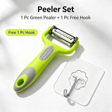 2Pcs Multi-Functional Fruit Vegetable Peeler Set, Rust-Proof Stainless Steel Peeling Tool, Non-Slip Handle Skin Remover, Kitchen Gadget With Bottle Opener & 3 Replaceable Blades For Potato Carrot Cucumber Home Kitchen Use - Multicolor - View 13