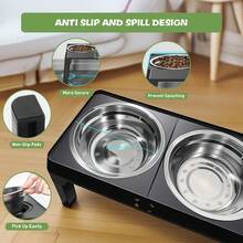 Stainless Steel Elevated Dog Bowls, Anti-Slip Raised Pet Feeder For Large Dogs, Adjustable Height Food & Water Bowls - 2800ML - View 6