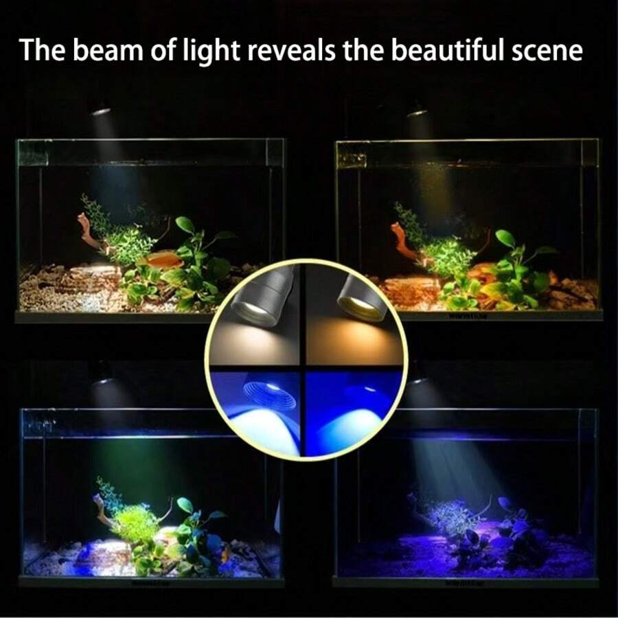 Adjustable Focus Spotlight, Aquarium Landscape Light, Aquarium LED Lighting, USB Powered, High Brightness, 360 Degree Rotatable, Adjustable Beam - Suitable For South American Fish Tank, Aquatic Plants And Underwater Landscapes