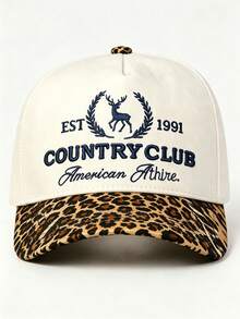 1pc Men Hat 'Deer Wreath Badge' Embroidered Fitted Hat , Adjustable Hat, Perfect For Parties, Get-Togethers, Running, And Sun Protection - Multicolor - View 7