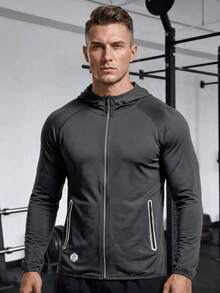 Men's Summer Lightweight Hooded Jacket, Men's Summer Outdoor Fishing Clothing, Ice Silk Lure Fishing Outdoor Skin Jacket, Cycling Wear - Dark Grey - View 2